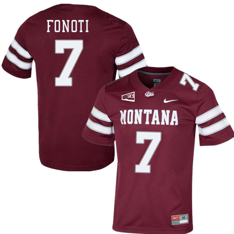 Malae Fonoti Montana Grizzlies Jersey,University Of Montana Grizzlies #7 Malae Fonoti Jersey-Maroon